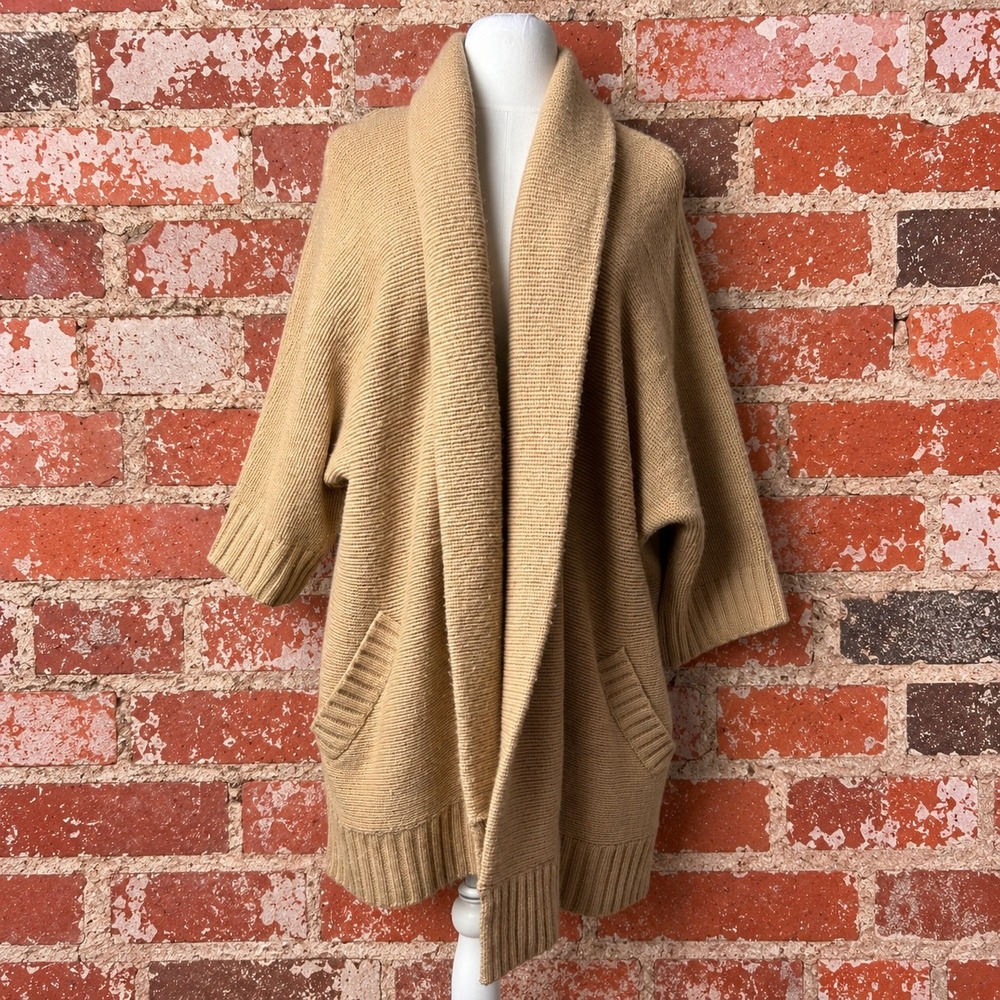 Polo Ralph Lauren Merino Cashmere Shawl Cardigan M Oversized Lagenlook Boho